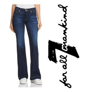 7 For All Mankind Dojo Dark Wash Wide Leg Flare Jeans Size 32